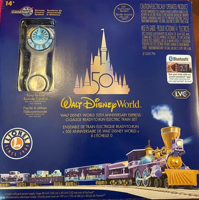 Alt view image 6 of 7 - Disney 50th Anniversary Express O-Gauge Ready-to-Run Electric Lionel Train Set with Remote