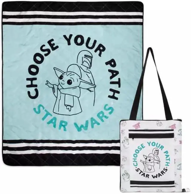 Main image of Disney Star Wars Baby Yoda Grogu Picnic Outdoor Travel Folding Blanket with Carry Handle