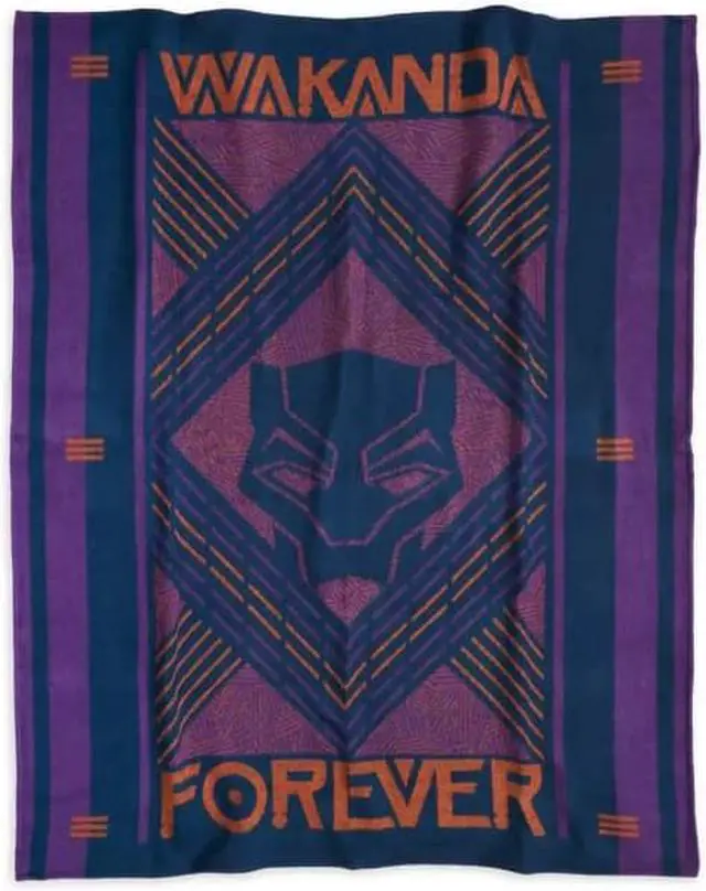 Main image of Disney Wakanda Forever Black Panther World of Wakanda Plaid Throw Manta