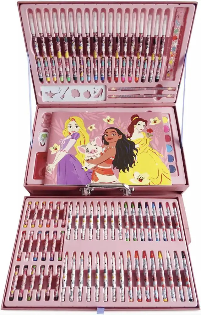 Main image of Disney Princess Deluxe Art Kit Ariel Belle Watercolor Markers Paint Pencil New