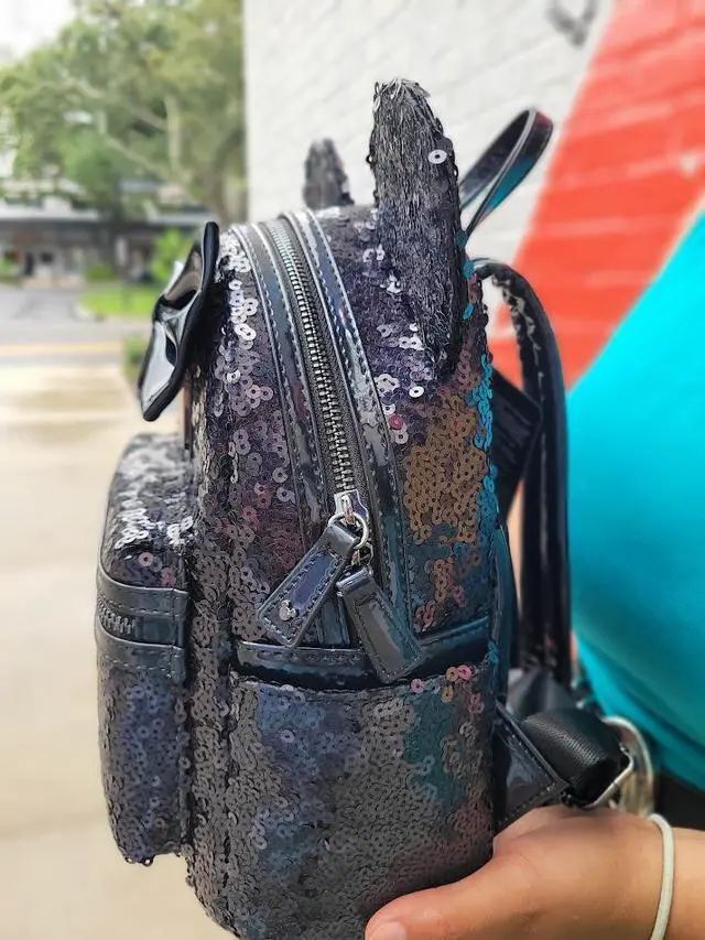Alt view image 3 of 5 - Loungefly X LASR Disney Celestial Dreams Black Sequin Mini Backpack