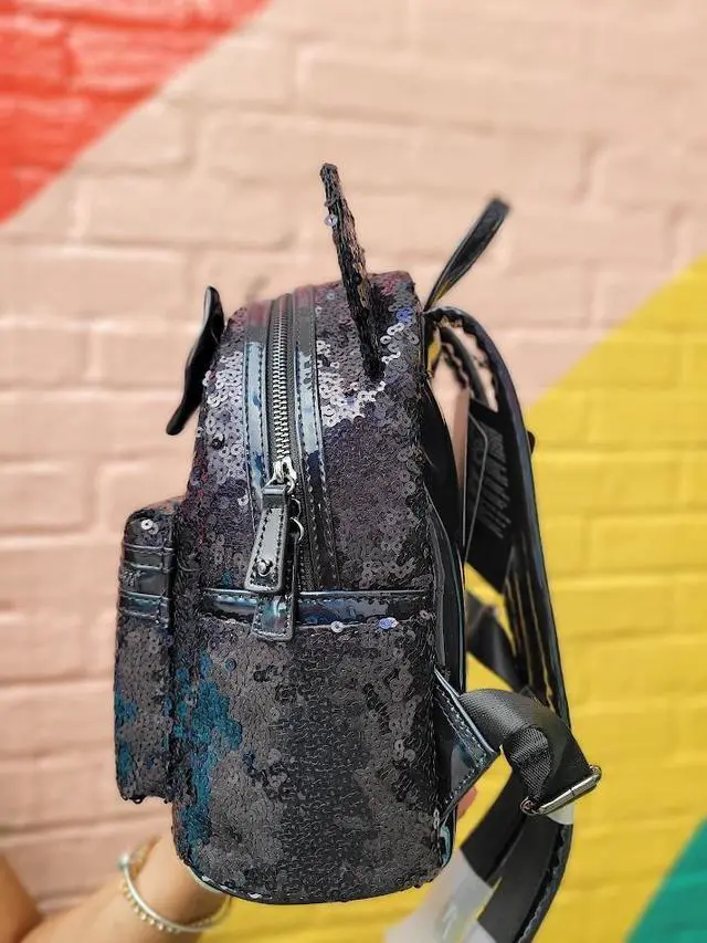 Alt view image 4 of 5 - Loungefly X LASR Disney Celestial Dreams Black Sequin Mini Backpack