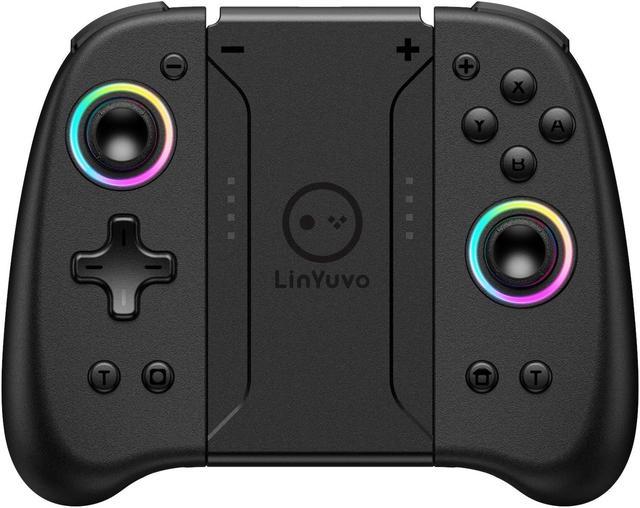 7-Color of Led Joypads Controller for Switch/OLED/Lite,Switch Joypad  Support Wake-Up Function, Six-Axis and Turbo Function With Straps (Black) :  : Video Games