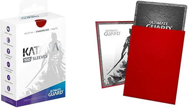 Alt view image 3 of 19 - Ultimate Guard Katana Sleeves Standard Size Red (100)