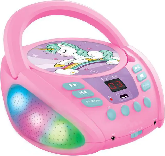 Main image of Lexibook - Unicorn Bluetooth Portable CD player with Lights and USB