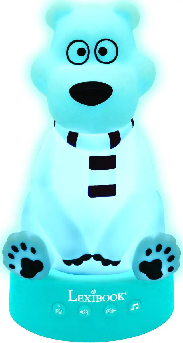 Alt view image 4 of 7 - Lexibook 3D design Teddy Bear story teller with night light, music and color change 17cm (English)