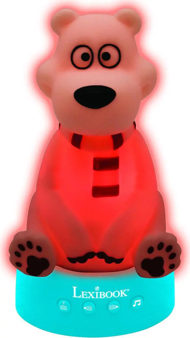 Alt view image 5 of 7 - Lexibook 3D design Teddy Bear story teller with night light, music and color change 17cm (English)