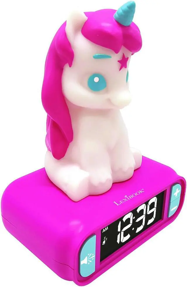 Alt view image 5 of 7 - Lexibook -  Alarm Clock with Unicorn Night Light with 3D design and sound effects