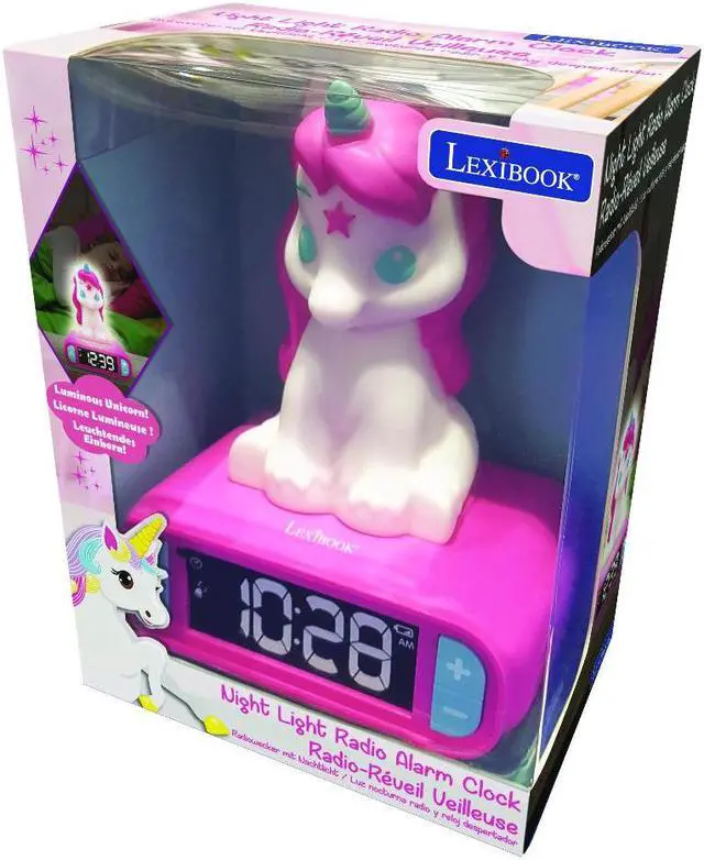 Alt view image 6 of 7 - Lexibook -  Alarm Clock with Unicorn Night Light with 3D design and sound effects