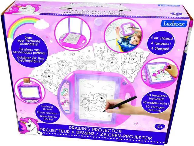 Alt view image 6 of 6 - Lexibook Unicorn drawing projector with templates and stamps - CR310UNI
