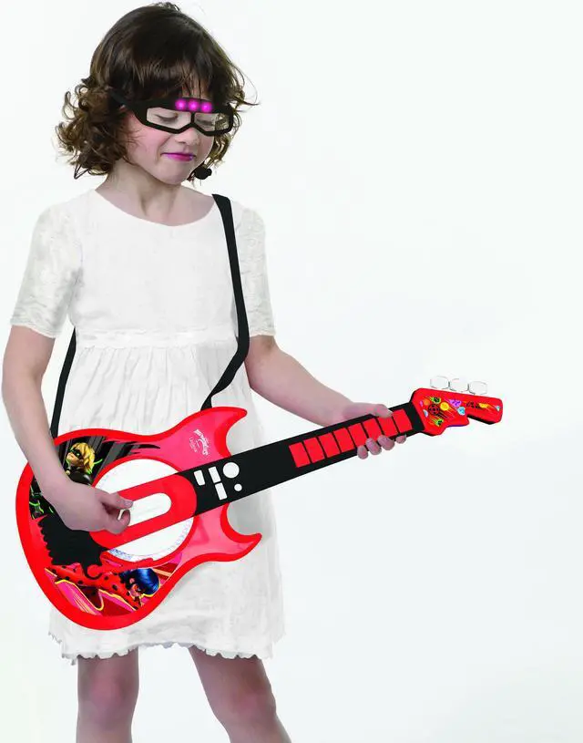 Alt view image 6 of 6 - Lexibook Miraculous Electronic Lighting Guitar with Mic in glasses shape - K260MI