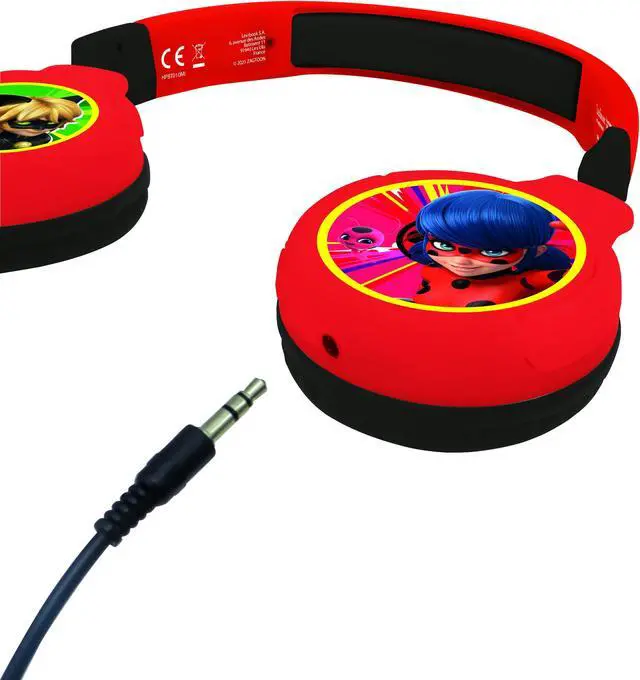Alt view image 4 of 5 - Lexibook 2 in 1 Bluetooth® and Wired comfort foldable Headphones with kids safe volume Miraculous design - HPBT010MI