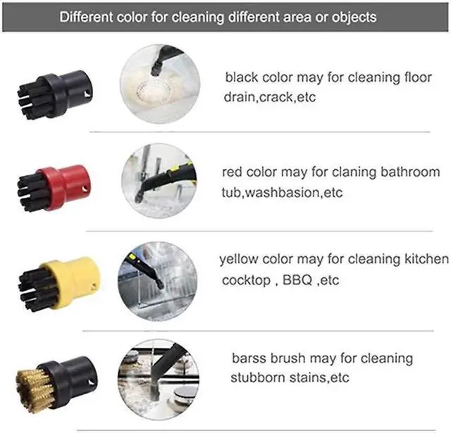 Alt view image 4 of 5 - Round Brush Flat Brush For Karcher Sc1 Sc2 Sc3 Sc4 For Steam Sweeper