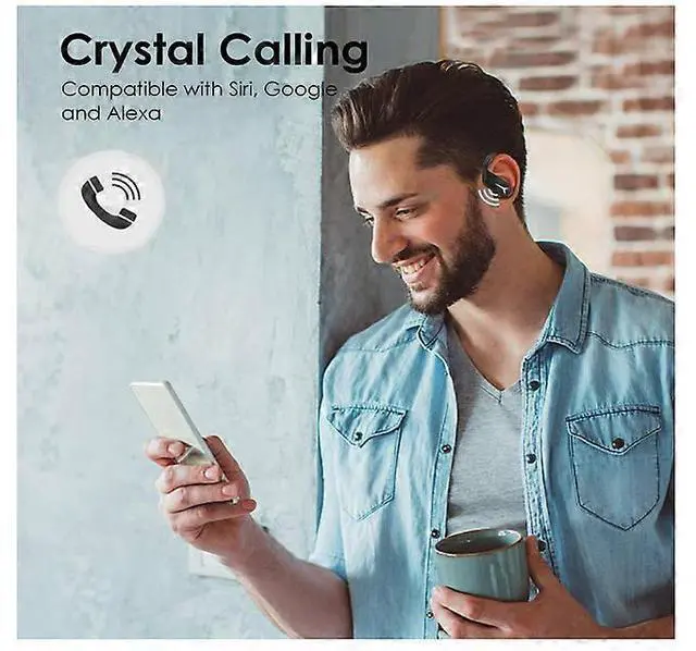 Alt view image 3 of 5 - U30 Bluetooth Sports Earbuds, IPX5 Waterproof Wireless Headphones with 40H Playtime & Charging Case (Black)