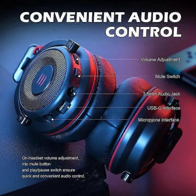 Alt view image 4 of 5 - E900 Pro Gaming Headset with 7.1 Surround Sound, Noise Cancelling Mic for PC, PS5, Xbox