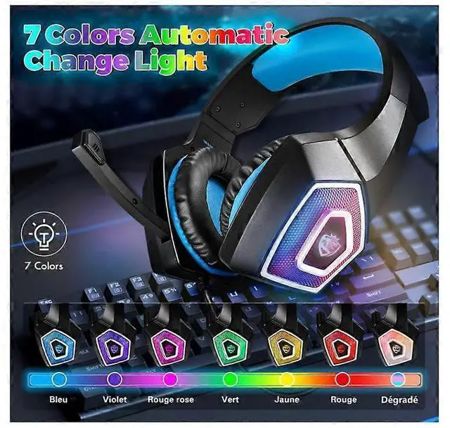 Alt view image 2 of 5 - Gaming Headset with Mic, Noise Canceling, 7.1 Surround Sound for PS5, Xbox, PC, Switch, Mobile