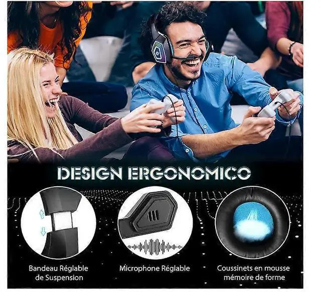 Alt view image 3 of 5 - Gaming Headset with Mic, Noise Canceling, 7.1 Surround Sound for PS5, Xbox, PC, Switch, Mobile