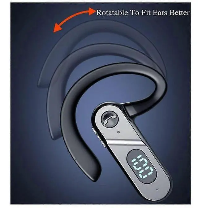 Alt view image 4 of 5 - Single Ear Bluetooth Headset with Voice Control, 20H Playback for Drivers/Truckers (Black)