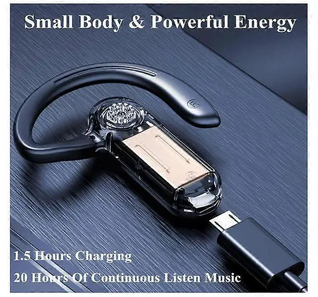 Alt view image 3 of 5 - Single Ear Bluetooth Headset with Voice Control, 20H Playback for Drivers/Truckers (Black)