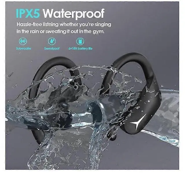 Alt view image 4 of 5 - IPX5 Waterproof Bluetooth 5.3 Earbuds, 40Hrs Playtime with Digital Display & Charging Case - Black