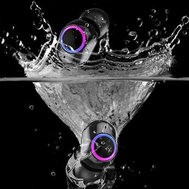 Alt view image 4 of 5 - Bluetooth 5.2 Wireless Earbuds with LED Display, IPX5 Waterproof, HiFi Sound & Mic (Black)