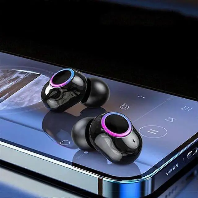 Alt view image 5 of 5 - Bluetooth 5.2 Wireless Earbuds with LED Display, IPX5 Waterproof, HiFi Sound & Mic (Black)