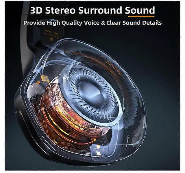 Alt view image 2 of 5 - PS5/PS4/PC Gaming Headset with Noise Cancelling Mic, 4-Mode RGB Lights, Over-Ear Comfort (Black)