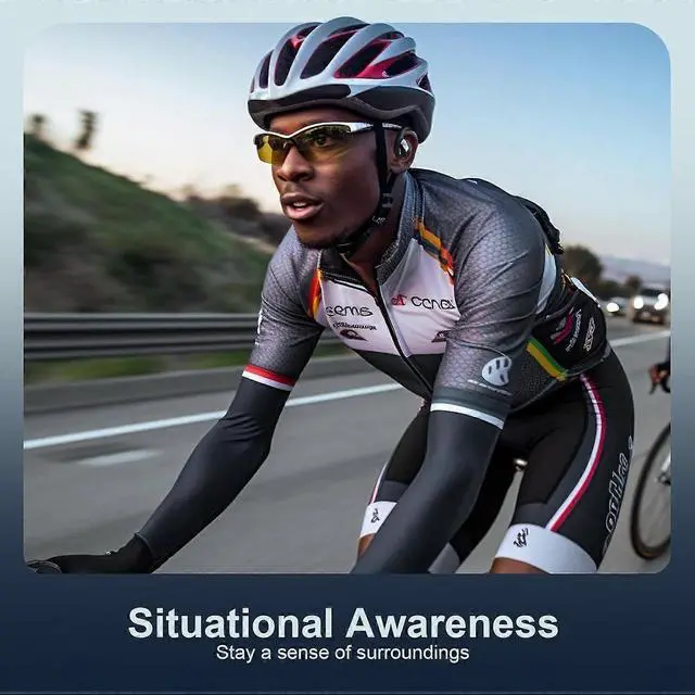 Alt view image 3 of 5 - Open-Ear Headphones Bluetooth 5.3, 60H Playtime, IPX5 Waterproof, 16.2mm Drivers, Secure Fit for Running & Sports (Black)