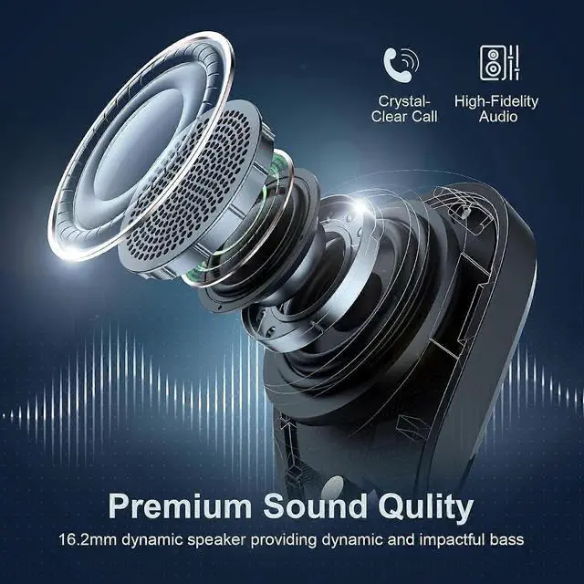 Alt view image 4 of 5 - Open-Ear Headphones Bluetooth 5.3, 60H Playtime, IPX5 Waterproof, 16.2mm Drivers, Secure Fit for Running & Sports (Black)