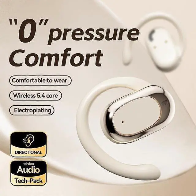 Alt view image 2 of 5 - Bluetooth 5.3 Earhook Headset, 58H Playtime, IPX7 Waterproof, Wireless Charging Case (Black)