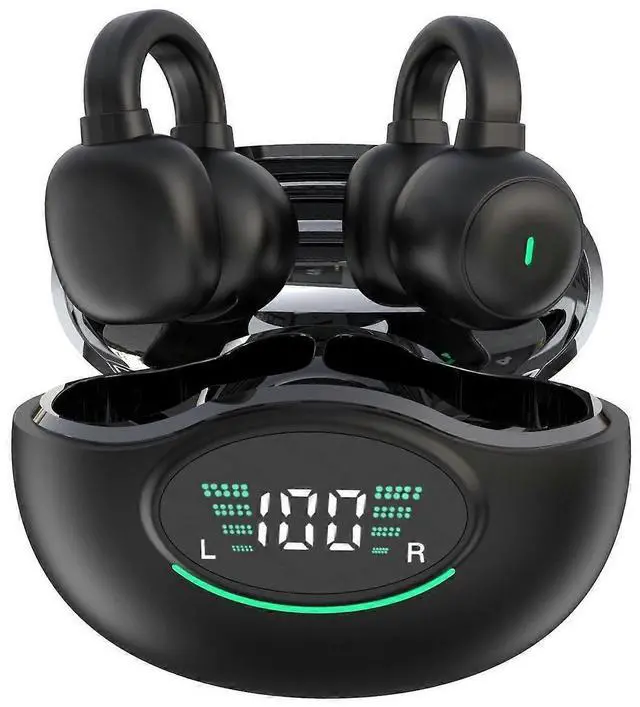 Main image of Wireless Bone Conduction Headphones Bluetooth 5.3, 42H Playtime, Open-Ear Clip Design for Running & Exercise (Black)