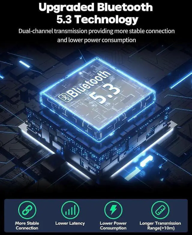 Alt view image 5 of 5 - Wireless Bone Conduction Headphones Bluetooth 5.3, 42H Playtime, Open-Ear Clip Design for Running & Exercise (Black)