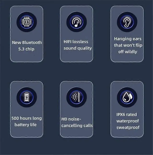 Alt view image 2 of 5 - Wireless Bone Conduction Sports Headphones, HD Calls, IPX6 Waterproof, 10H Battery for Running (Black)