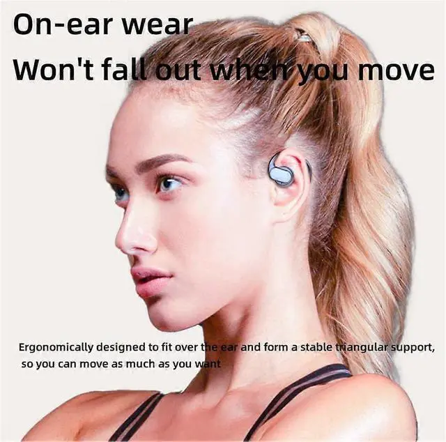 Alt view image 3 of 5 - Wireless Bone Conduction Sports Headphones, HD Calls, IPX6 Waterproof, 10H Battery for Running (Black)