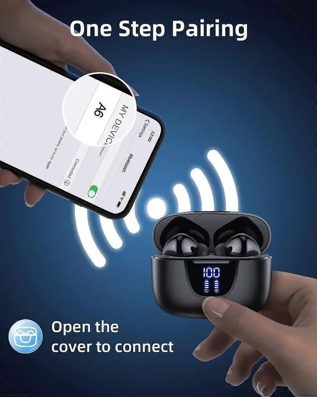 Alt view image 4 of 5 - CW39 True Wireless Earbuds, 76H Battery, IPX7 Waterproof, LED Display, Bluetooth 5.3