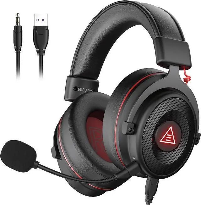 Main image of USB Gaming Headset 7.1 Surround Sound, Detachable Mic, 50mm Drivers for PC, PS4/PS5, Xbox - Black