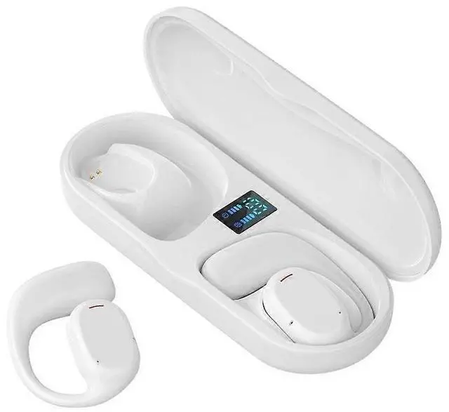 Main image of White Bluetooth Headphones - 12H Battery, 5.4 Chip, Directional Sound for Sports & Gaming