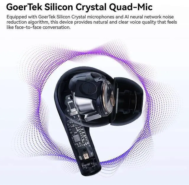 Alt view image 4 of 5 - EARFREE-i3 TWS Earbuds: 45dB Hybrid ANC, 50H Battery, 54ms Game Mode, Bluetooth 5.3 (Pink)