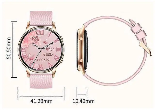 Alt view image 2 of 5 - Ecocleanpath Smartwatch for Women: 1.32" AMOLED, Bluetooth Calling, Health Tracking, Pink Round Design