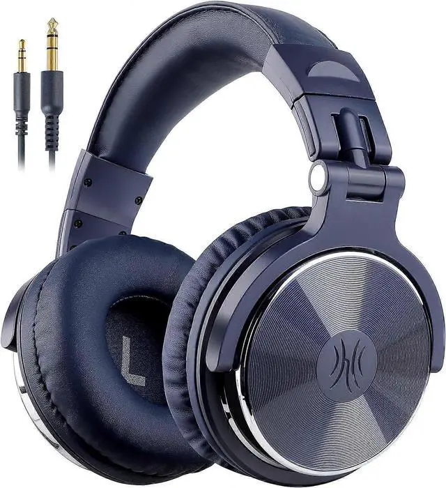 Main image of Studio Monitor Headphones, 50mm Driver Wired Bass Headsets with Mic & Share Port, Foldable for Recording/Mixing