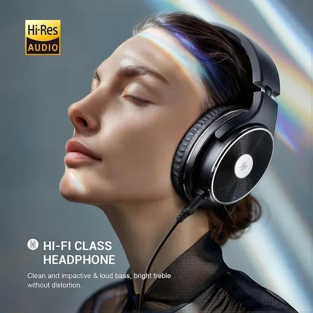 Alt view image 4 of 5 - Studio Monitor Headphones with Noise Isolation, 50mm Drivers & Dual Jack for Recording/Mixing