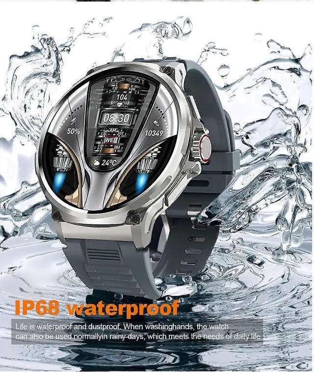 Alt view image 2 of 5 - Ecocleanpath 1.85" Military Smartwatch for Men: HD Calls, 5ATM Waterproof, Fitness & Health Tracker for Android/iPhone