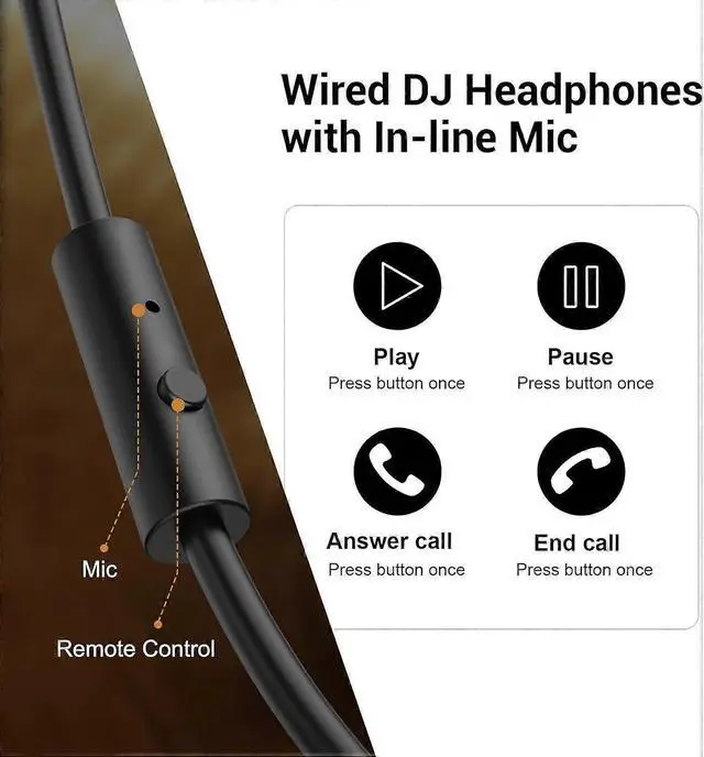 Alt view image 2 of 5 - Studio Monitor Headphones with 50mm Drivers, Detachable Coiled Cable for DJ Mixing & Recording