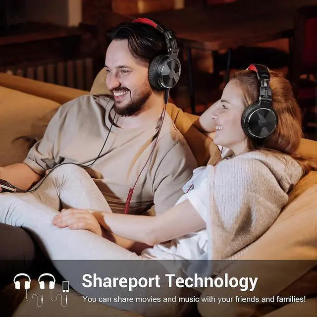 Alt view image 4 of 5 - Wired Studio Headphones with 50mm Bass Driver, Foldable Design & Mic for Recording, Podcast, PC