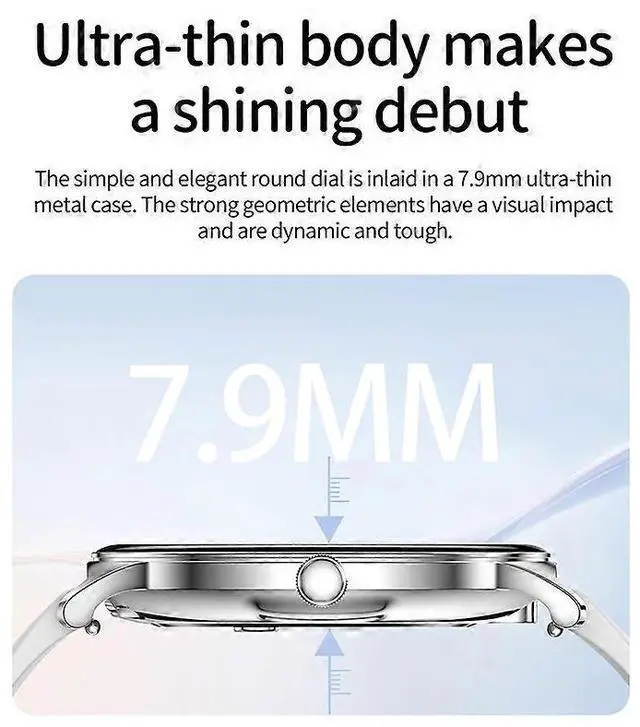 Alt view image 2 of 5 - Ecocleanpath Women's Ultra-Thin Smartwatch with AMOLED Display, Bluetooth Calling & Health Monitoring (Rose)