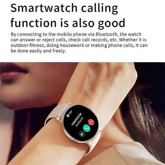 Alt view image 4 of 5 - Ecocleanpath Women's Ultra-Thin Smartwatch with AMOLED Display, Bluetooth Calling & Health Monitoring (Rose)