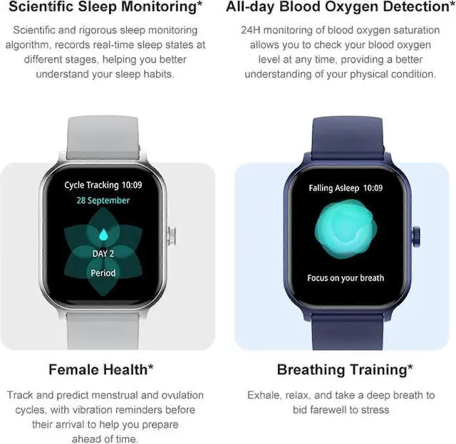 Alt view image 2 of 5 - Ecocleanpath Military Smart Watch 1.93" IP68 Waterproof, Call/Messages, 100+ Sport Modes, Heart Rate & Sleep Tracker