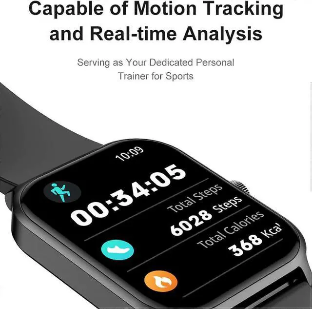 Alt view image 5 of 5 - Ecocleanpath Military Smart Watch 1.93" IP68 Waterproof, Call/Messages, 100+ Sport Modes, Heart Rate & Sleep Tracker