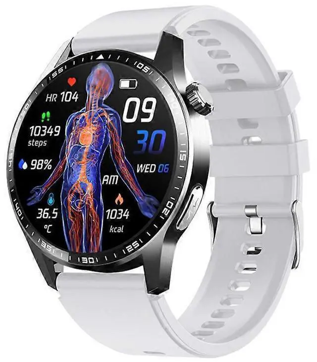 Main image of Ecocleanpath Smartwatch with ECG, Blood Sugar & Stress Monitor, Bluetooth Calling, SOS, 1.55" HD Screen (Grey)