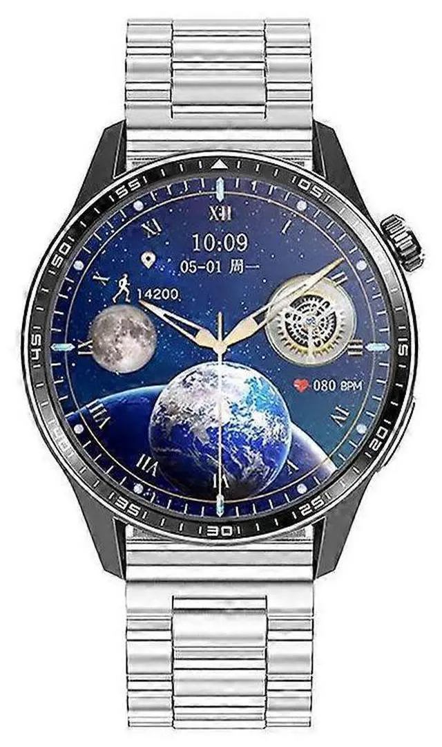 Main image of Ecocleanpath Smartwatch with ECG, Blood Sugar & Stress Monitor, Bluetooth Calling, SOS, Silver